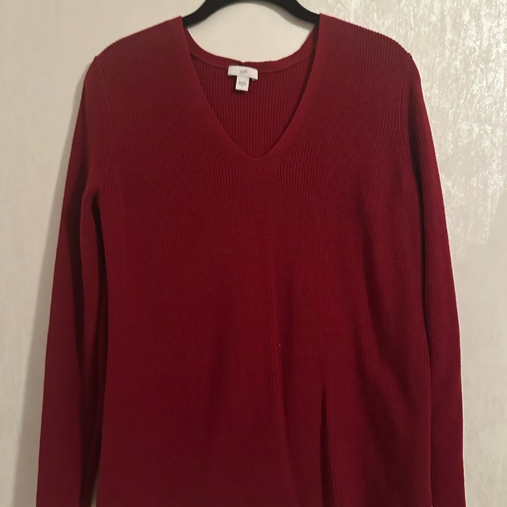 JJill red v-neck sweater